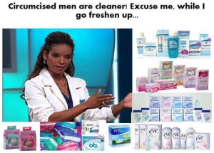 Female doctor advocating circumcision and perpetuating the myths of hygiene and cleanliness
